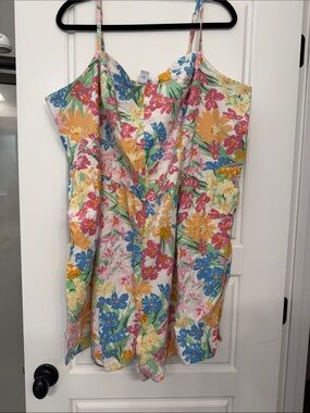 Old Navy Floral Spaghetti-Strap Romper - White Multi